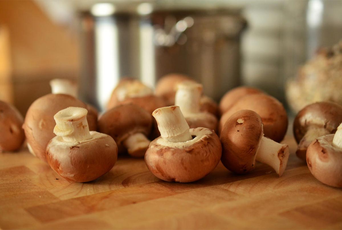 قارچ های خوراکی روی میز 