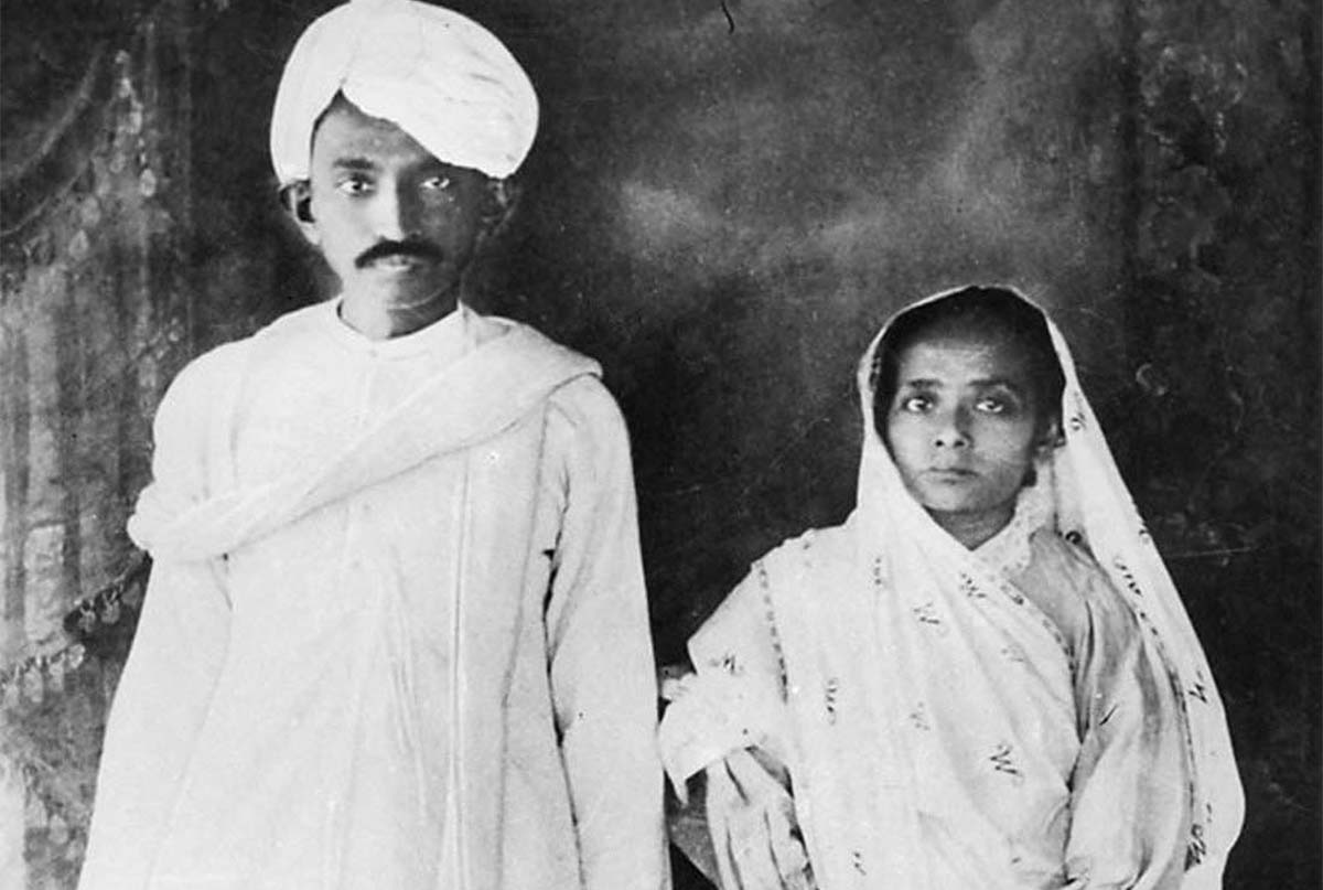 گاندی و همسرش